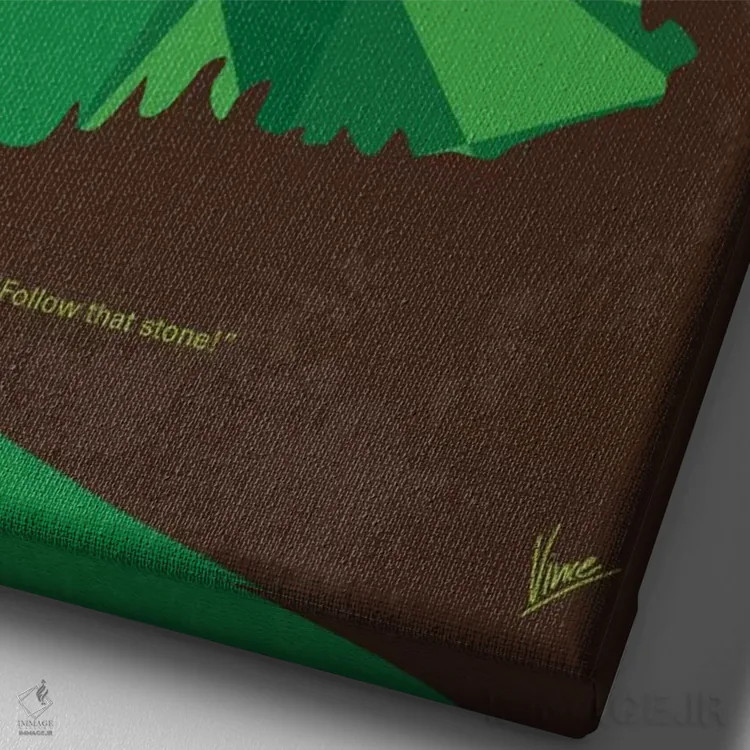 تابلو مینیمال پوستر مینیمال فیلم عاشقی با سنگ اثر چانکونگ - نمای نزدیک بافت بوم