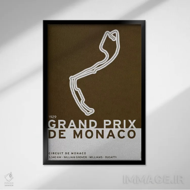 تابلو دکوراتیو ۱۹۲۹ گراند پری موناکو اثر چانکونگ - نمای قابدار مشکی