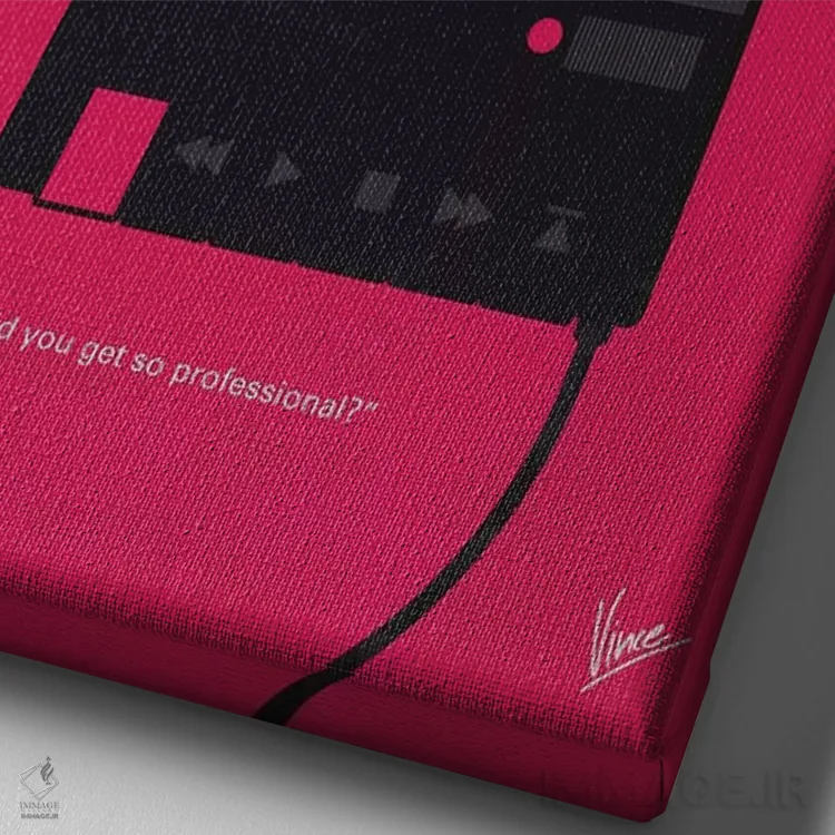 تابلو مینیمال پوستر مینیمال فیلم تقریبا مشهور اثر چانکونگ - نمای نزدیک بافت بوم