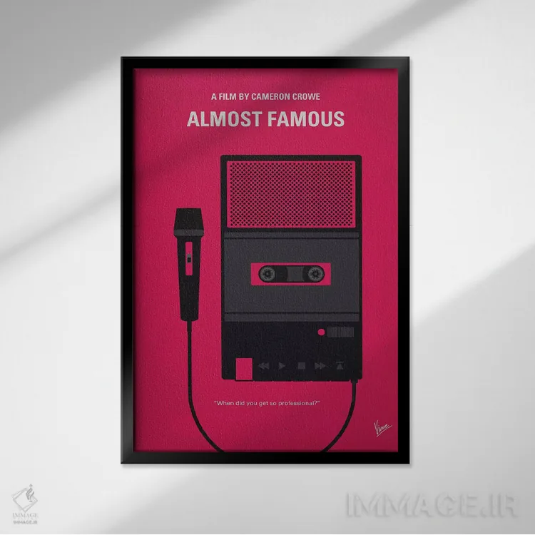 تابلو مینیمال پوستر مینیمال فیلم تقریبا مشهور اثر چانکونگ - نمای قابدار مشکی