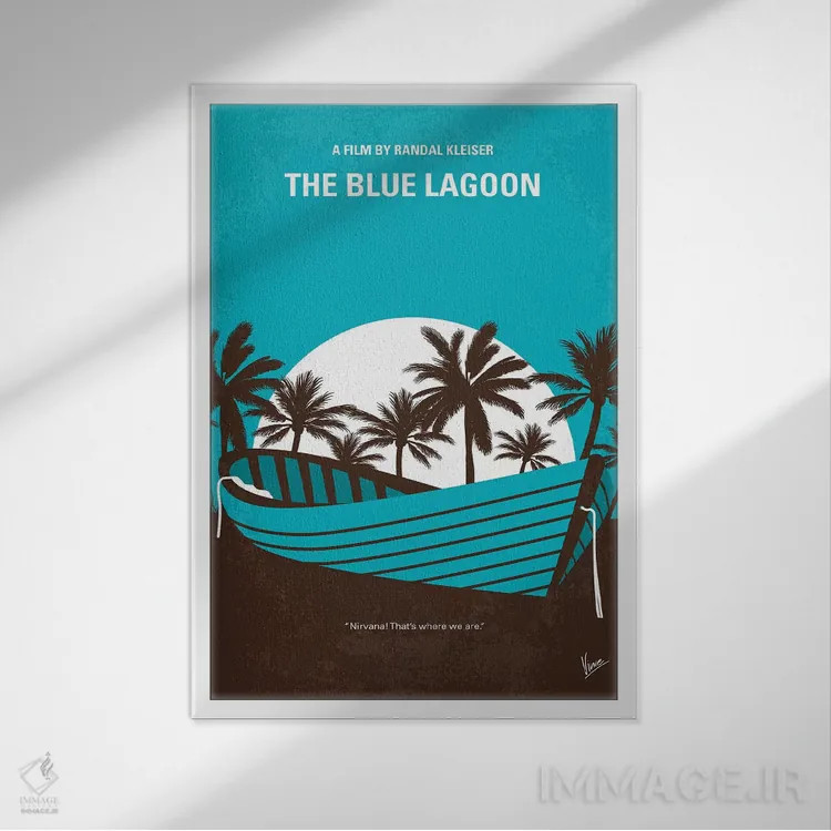 تابلو مینیمال پوستر مینیمال فیلم تالاب آبی اثر چانکونگ - نمای قابدار سفید