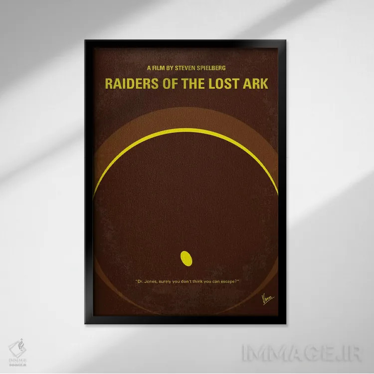 تابلو مینیمال پوستر مینیمال فیلم مهاجمان صندوق گمشده اثر چانکونگ - نمای قابدار مشکی