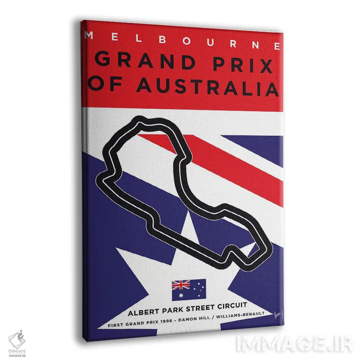 تابلو دکوراتیو پوستر مینیمال پیست ملبورن اثر چانکونگ - نمای پرسپکتیو محصول