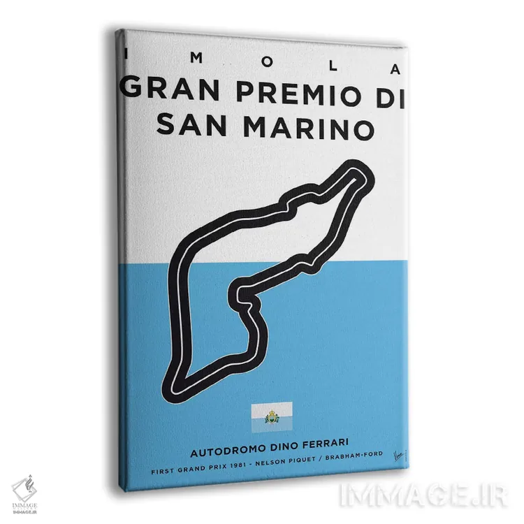 تابلو دکوراتیو پوستر مینیمال پیست ایمولا اثر چانکونگ - نمای پرسپکتیو محصول