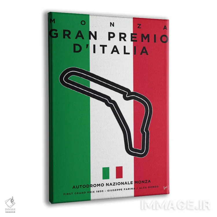 تابلو دکوراتیو پوستر مینیمال پیست مونزا اثر چانکونگ - نمای پرسپکتیو محصول