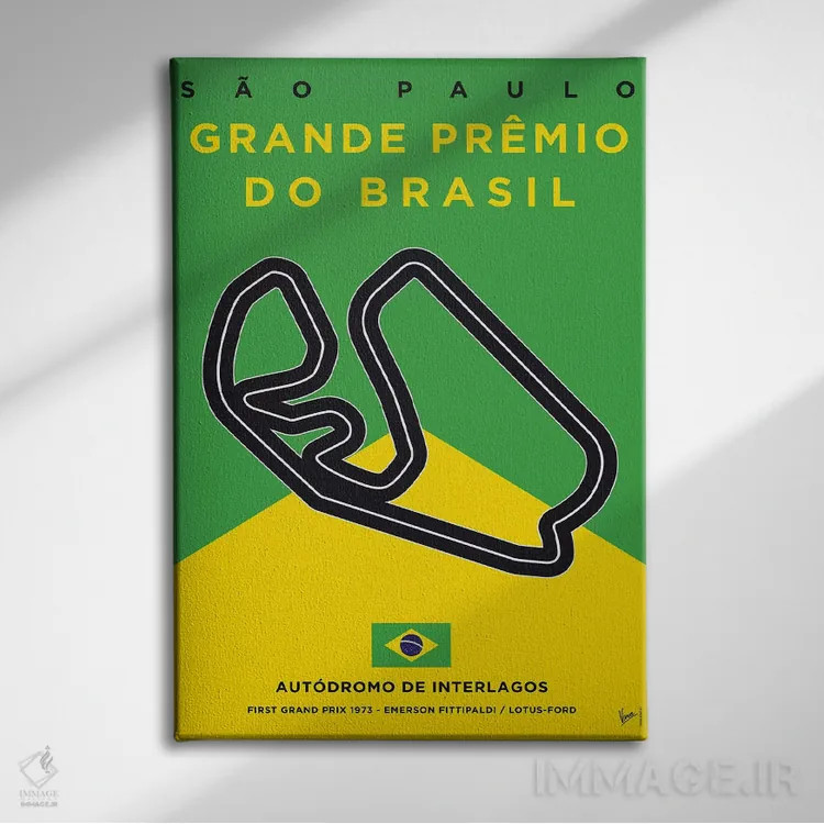 تابلو دکوراتیو پوستر مینیمال پیست اینترلاگوس اثر چانکونگ - نمای روبهرو روی دیوار