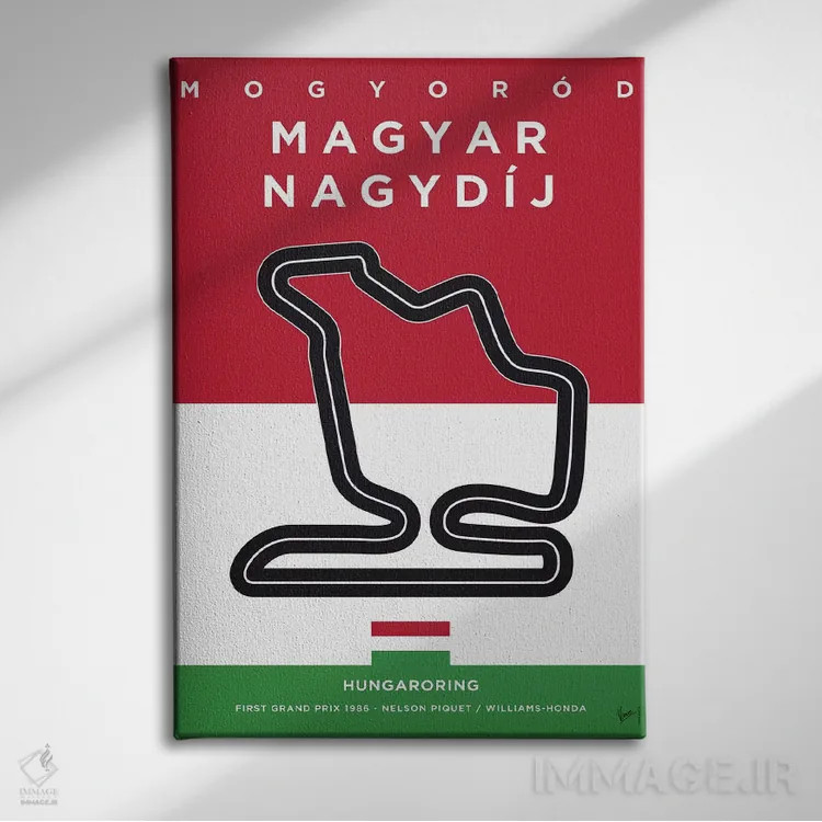 تابلو دکوراتیو پوستر مینیمال پیست هنگارورینگ اثر چانکونگ - نمای روبهرو روی دیوار