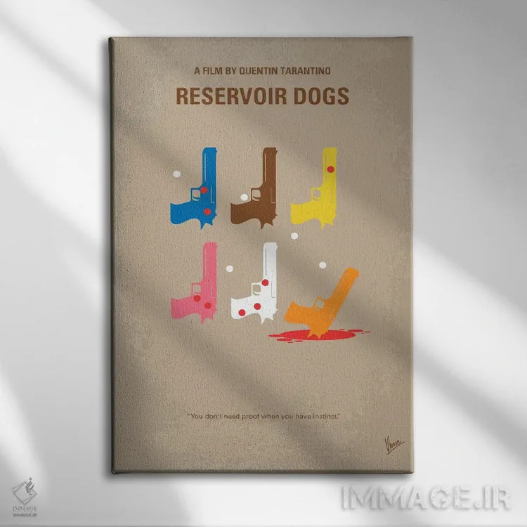 تابلو دکوراتیو پوستر مینیمال فیلم سگ های انباری اثر چانکونگ - نمای روبهرو روی دیوار
