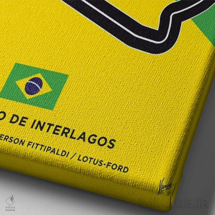 تابلو دکوراتیو پوستر مینیمال پیست اینترلاگوس اثر چانکونگ - نمای نزدیک بافت بوم