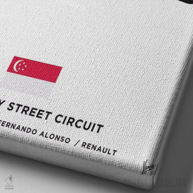 تابلو دکوراتیو پوستر مینیمال پیست مارینا بی اثر چانکونگ - نمای نزدیک بافت بوم