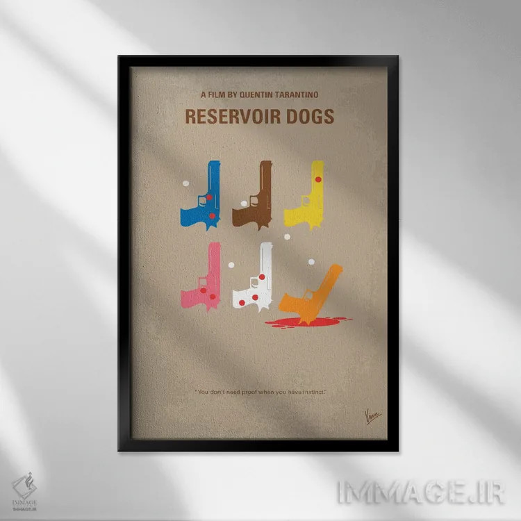 تابلو دکوراتیو پوستر مینیمال فیلم سگ های انباری اثر چانکونگ - نمای قابدار مشکی