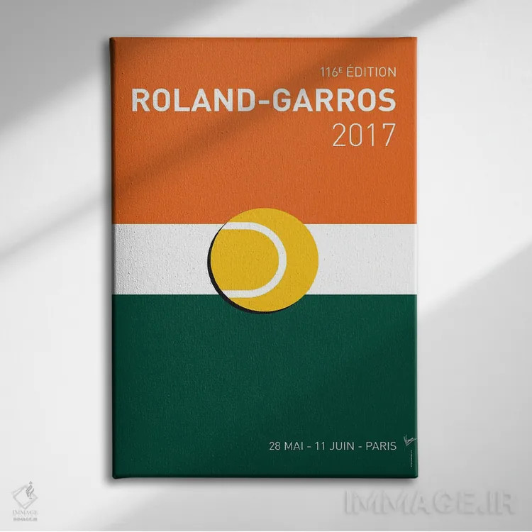 تابلو دکوراتیو پوستر مینیمال رولان گاروس ۲۰۱۷ اثر چانکونگ - نمای روبهرو روی دیوار