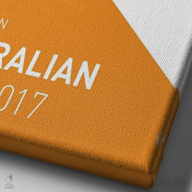 تابلو دکوراتیو پوستر مینیمال گرند اسلم اوپن استرالیا ۲۰۱۷ اثر چانکونگ - نمای نزدیک بافت بوم