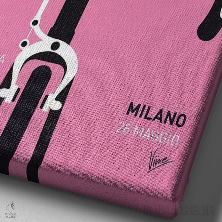 تابلو دکوراتیو پوستر مینیمال جیرو دیتالیا ۲۰۱۷ اثر چانکونگ - نمای نزدیک بافت بوم