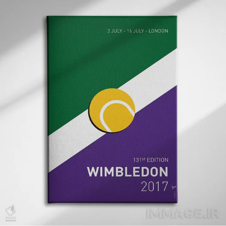 تابلو دکوراتیو پوستر مینیمال ویمبلدون اوپن ۲۰۱۷ اثر چانکونگ - نمای روبهرو روی دیوار