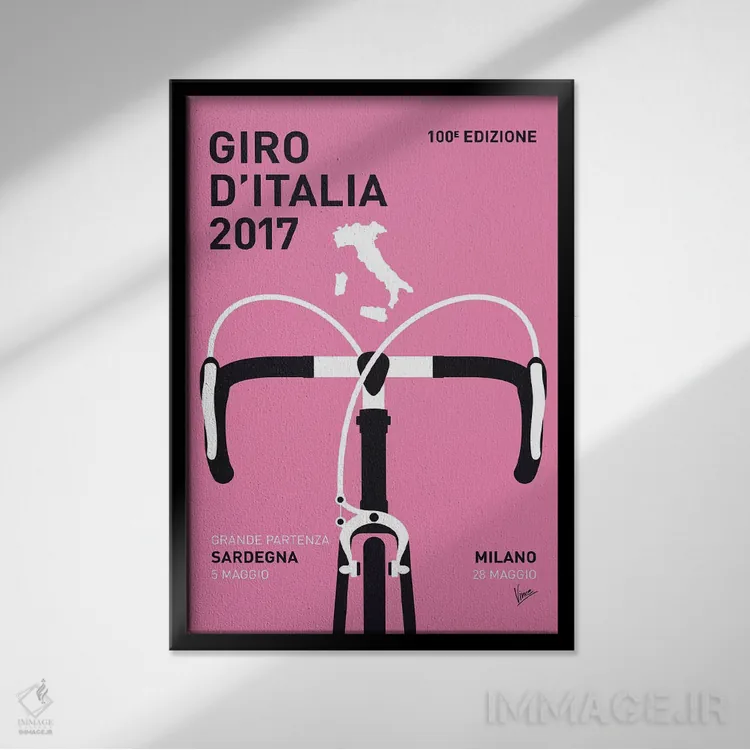 تابلو دکوراتیو پوستر مینیمال جیرو دیتالیا ۲۰۱۷ اثر چانکونگ - نمای قابدار مشکی