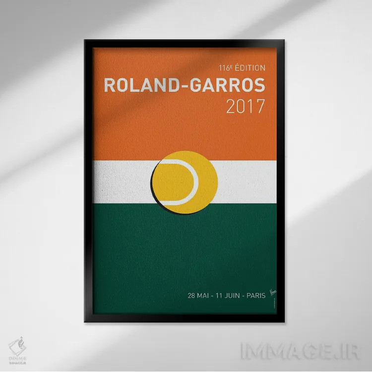 تابلو دکوراتیو پوستر مینیمال رولان گاروس ۲۰۱۷ اثر چانکونگ - نمای قابدار مشکی