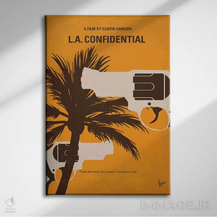 تابلو مینیمال پوستر مینیمال فیلم محرمانه لس آنجلس اثر چانکونگ - نمای روبهرو روی دیوار