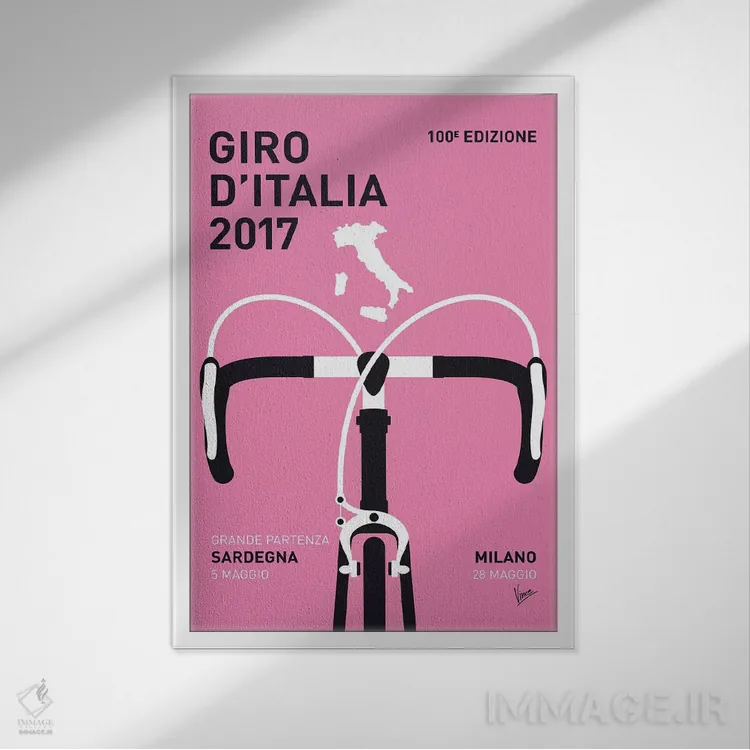 تابلو دکوراتیو پوستر مینیمال جیرو دیتالیا ۲۰۱۷ اثر چانکونگ - نمای قابدار سفید