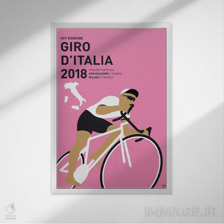 تابلو دکوراتیو پوستر مینیمال جیرو دیتالیا ۲۰۱۸ اثر چانکونگ - نمای قابدار سفید