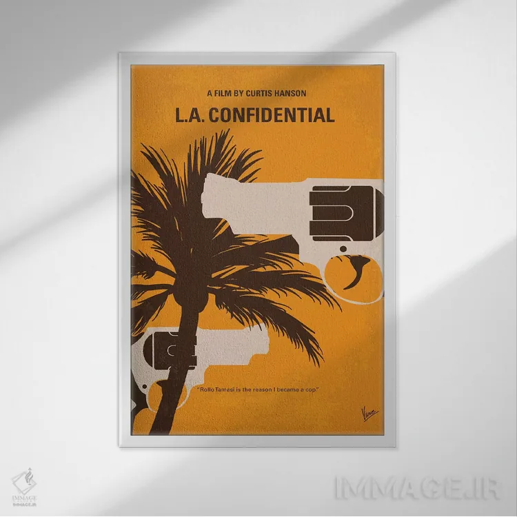 تابلو مینیمال پوستر مینیمال فیلم محرمانه لس آنجلس اثر چانکونگ - نمای قابدار سفید