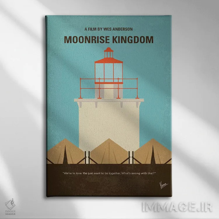 تابلو مینیمال پوستر مینیمال فیلم پادشاهی طلوع ماه اثر چانکونگ - نمای روبهرو روی دیوار