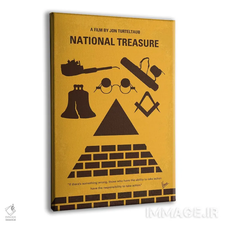 تابلو مینیمال پوستر مینیمال فیلم گنجینه ملی اثر چانکونگ - نمای پرسپکتیو محصول