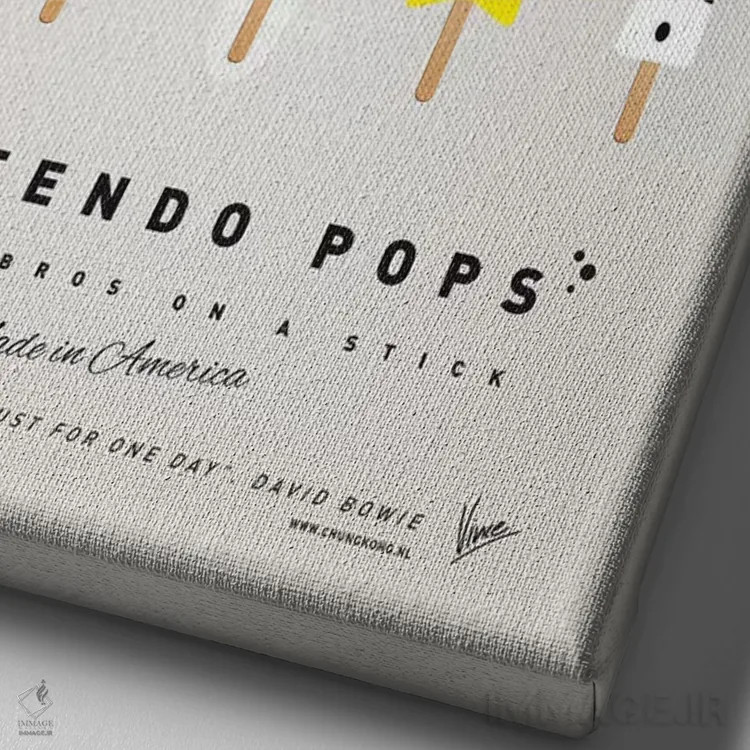 تابلو دکوراتیو نوشمک نینتندو اثر چانکونگ - نمای نزدیک بافت بوم