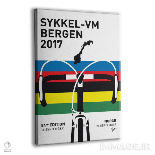 تابلو دکوراتیو پوستر مینیمال قهرمانی دوچرخه سواری جاده جهان ۲۰۱۷ اثر چانکونگ - نمای پرسپکتیو محصول