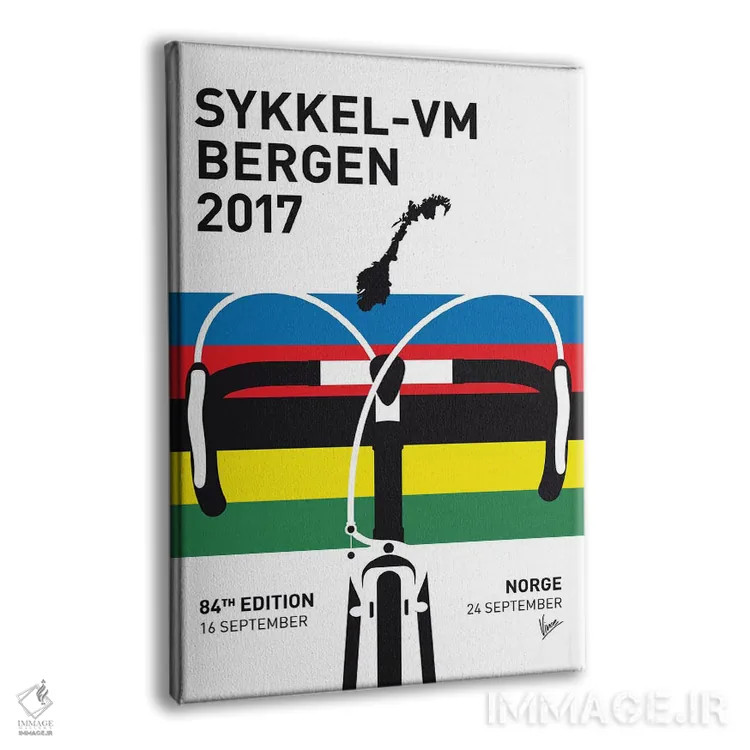 تابلو دکوراتیو پوستر مینیمال قهرمانی دوچرخه سواری جاده جهان ۲۰۱۷ اثر چانکونگ - نمای پرسپکتیو محصول