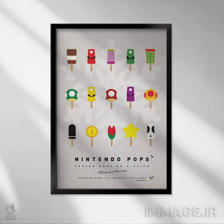 تابلو دکوراتیو نوشمک نینتندو اثر چانکونگ - نمای قابدار مشکی