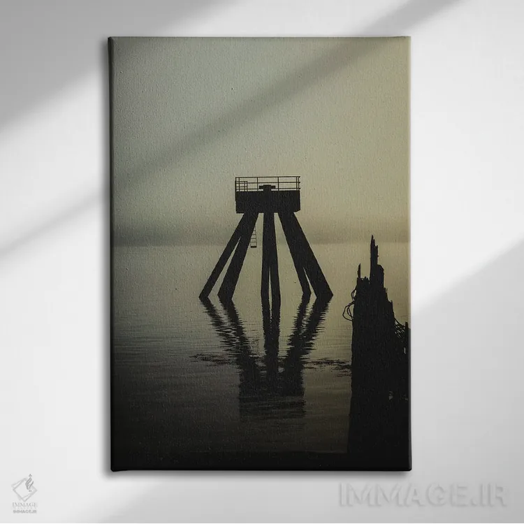 تابلو دکوراتیو برق رسانی بالای رودخانه اثر کت کریگن - نمای روبهرو روی دیوار