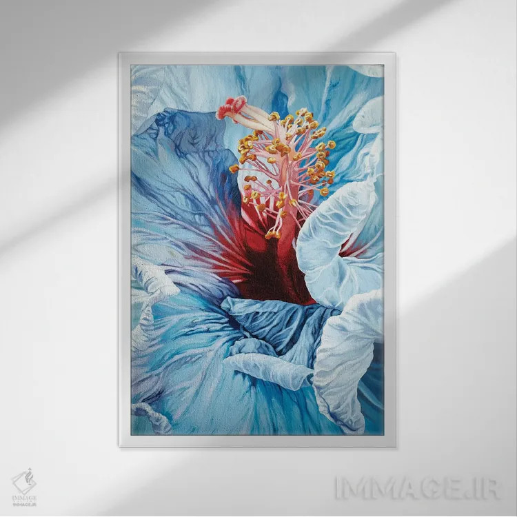 تابلو دکوراتیو خارزنبق لا جولا اثر کلویی هدن - نمای قابدار سفید