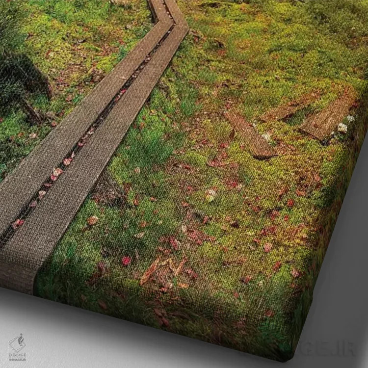 تابلو دکوراتیو به سوی نور اثر کریستین لیندستن - نمای نزدیک بافت بوم