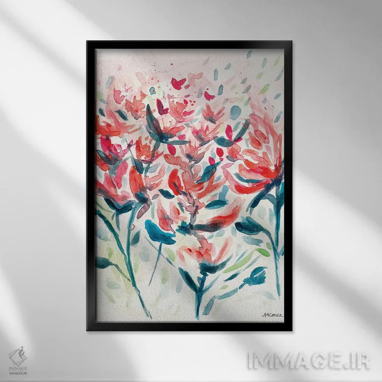 تابلو دکوراتیو گل های وحشی I اثر آن مری کولیک - نمای قابدار مشکی