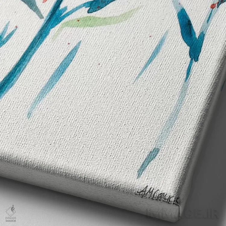 تابلو دکوراتیو گل های وحشی II اثر آن مری کولیک - نمای نزدیک بافت بوم