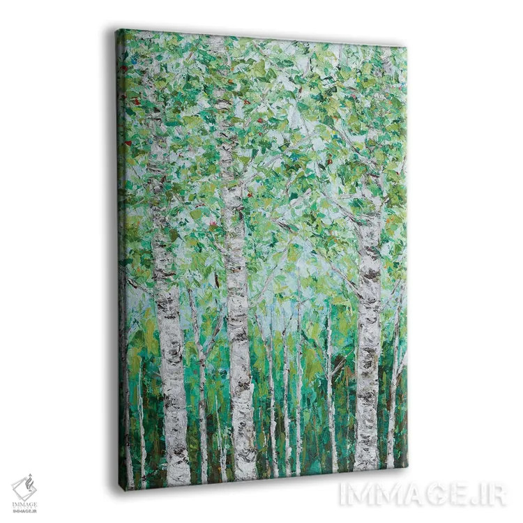 تابلو دکوراتیو چوب غان سبز I اثر آن مری کولیک - نمای پرسپکتیو محصول