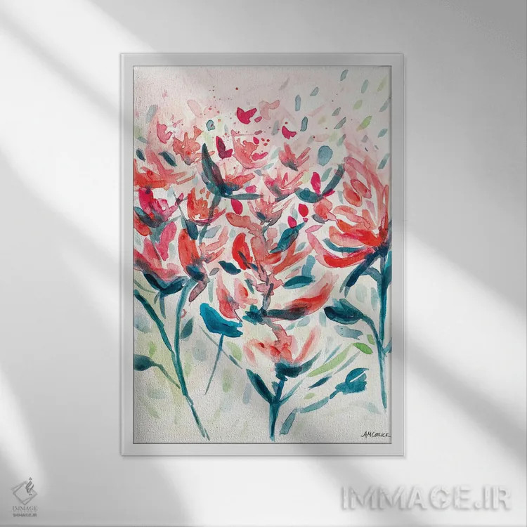 تابلو دکوراتیو گل های وحشی I اثر آن مری کولیک - نمای قابدار سفید