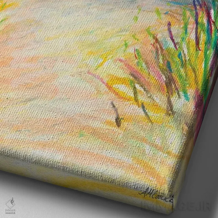 تابلو دکوراتیو مسیر به سوی آب اثر آن مری کولیک - نمای نزدیک بافت بوم