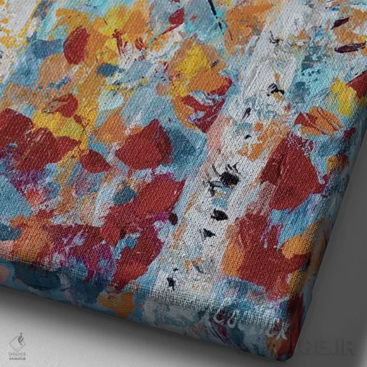 تابلو دکوراتیو صنوبر اکتبر I اثر آن مری کولیک - نمای نزدیک بافت بوم