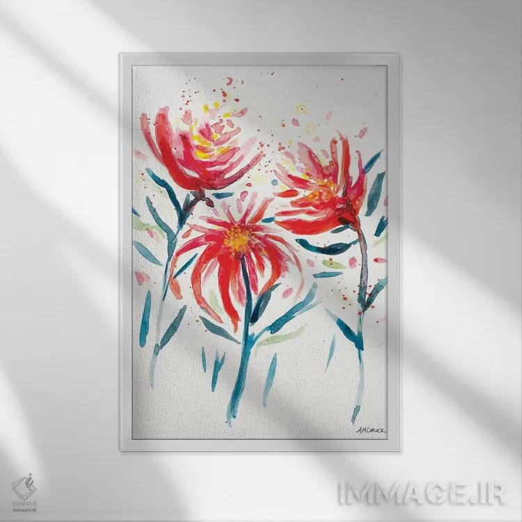 تابلو دکوراتیو گل های وحشی II اثر آن مری کولیک - نمای قابدار سفید