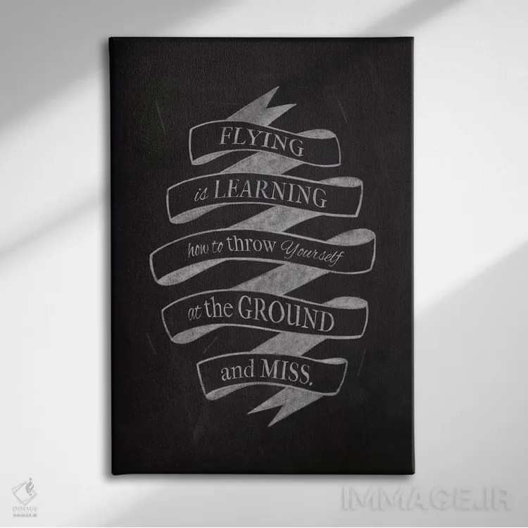 تابلو دکوراتیو پرواز کردن یعنی آموختن اثر فایو بای فایو کالکتیو - نمای روبهرو روی دیوار