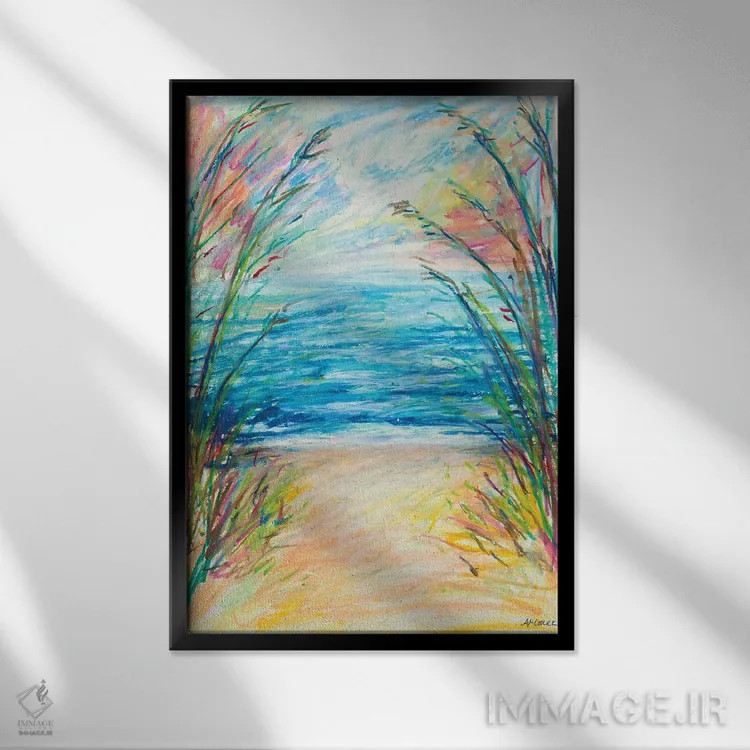 تابلو دکوراتیو مسیر به سوی آب اثر آن مری کولیک - نمای قابدار مشکی