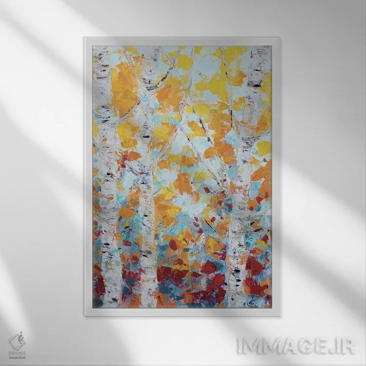 تابلو دکوراتیو صنوبر اکتبر I اثر آن مری کولیک - نمای قابدار سفید