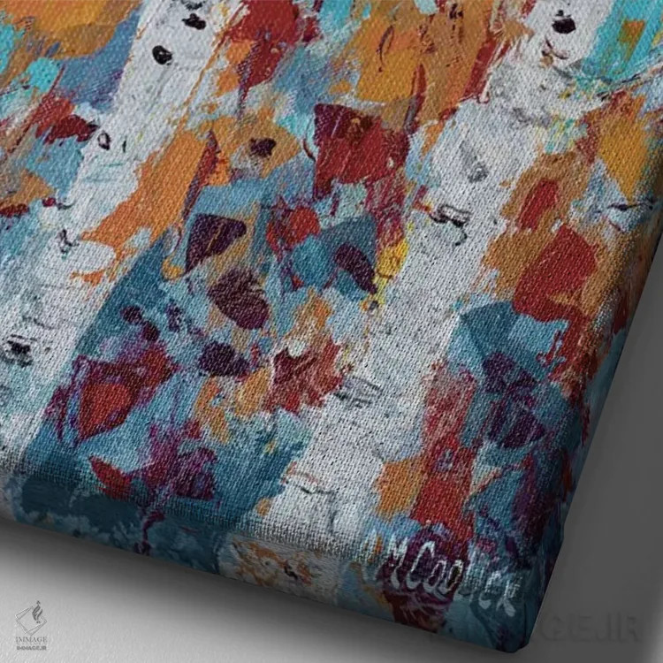 تابلو دکوراتیو صنوبر اکتبر II اثر آن مری کولیک - نمای نزدیک بافت بوم