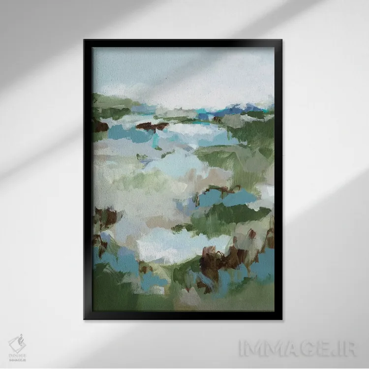 تابلو انتزاعی راه دراز به خانه I اثر کریستینا لانگ - نمای قابدار مشکی