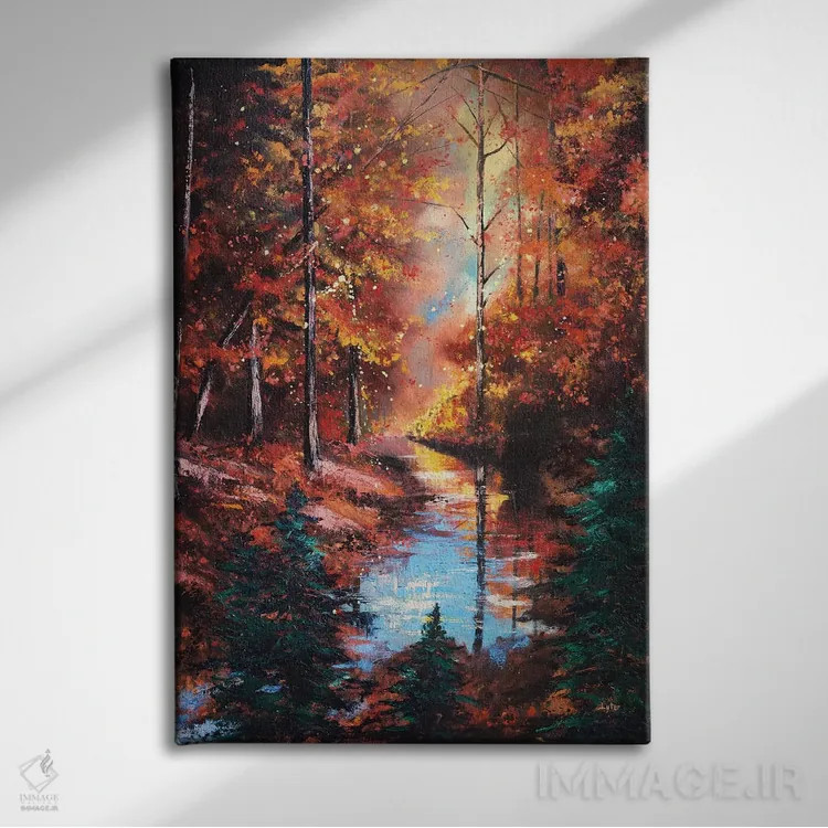 تابلو دکوراتیو جویبار بوفالو کوچولو اثر کریستوفر لیتر - نمای روبهرو روی دیوار