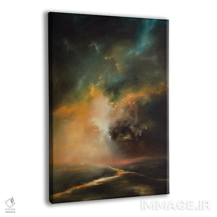 تابلو انتزاعی همراه با ابرهای طوفانی اثر کریستوفر لیتر - نمای پرسپکتیو محصول