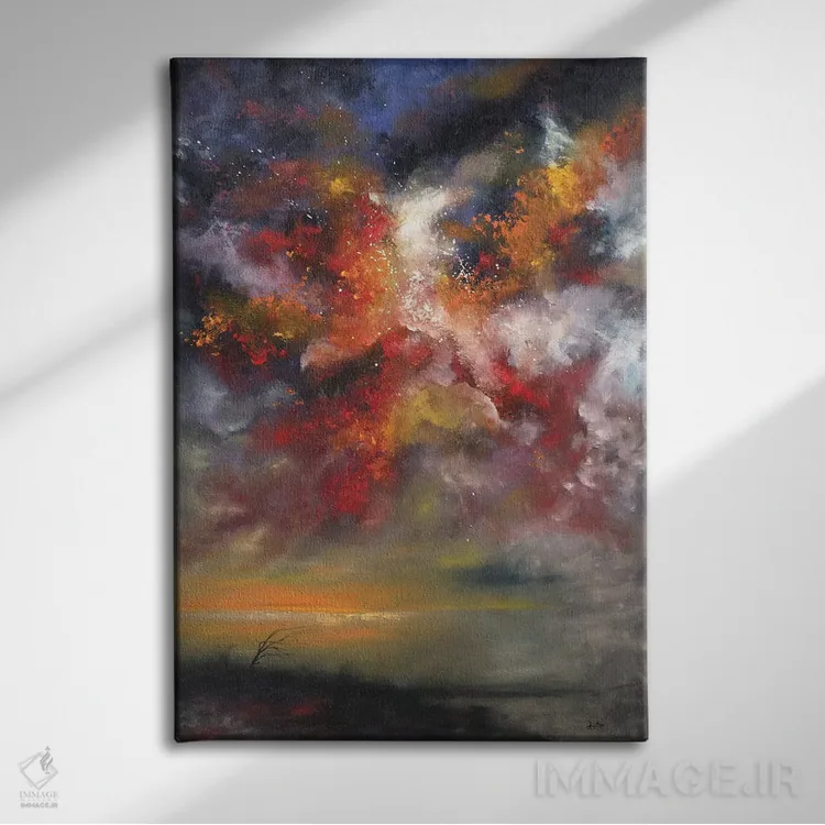 تابلو انتزاعی یادبود اثر کریستوفر لیتر - نمای روبهرو روی دیوار