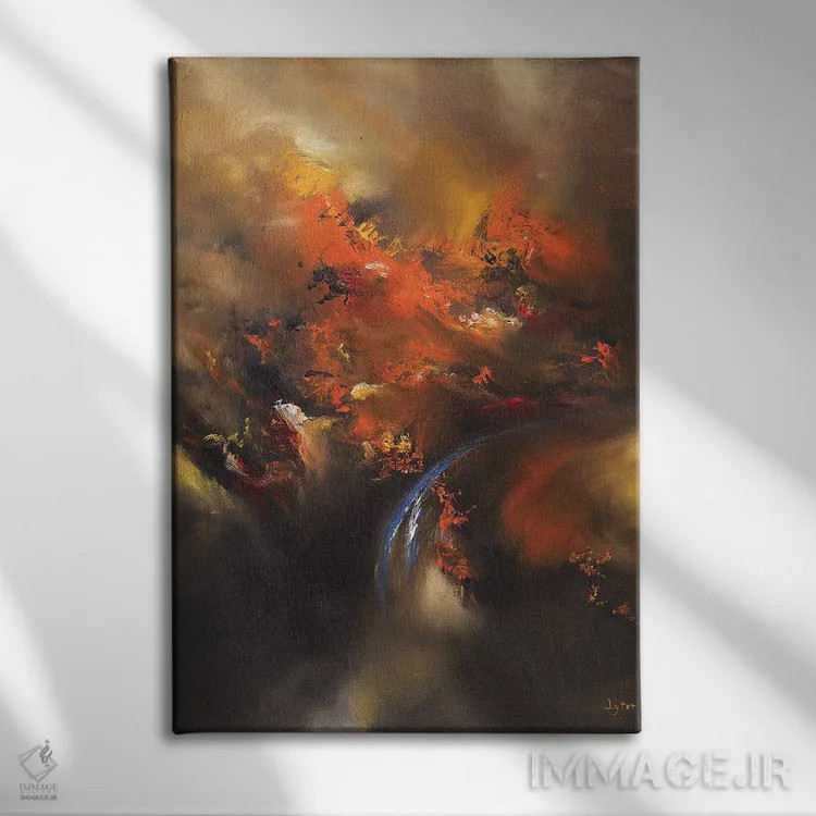 تابلو انتزاعی پایان اثر کریستوفر لیتر - نمای روبهرو روی دیوار